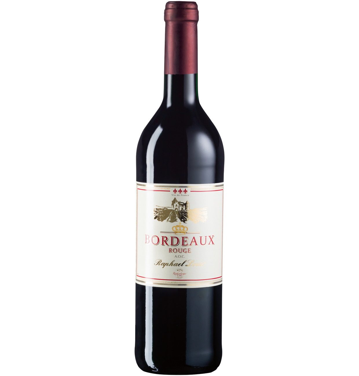 blok Stuiteren Plateau Rode wijn Raphael Louie Bordeaux Rouge A.O.C. droog 13,5% vol. 0,75l -  Babylon Drinks